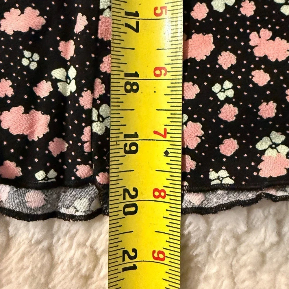 Free People Floral Mini‎ Slip Skirt NWT Black Motif Pink Ditsy Print Size 4